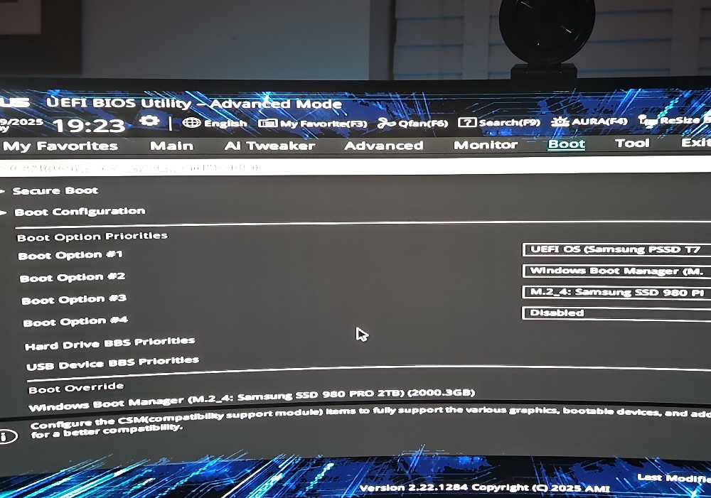 Bios secure boot boot order