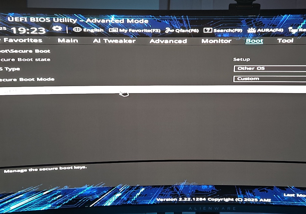 Bios secure boot os selection