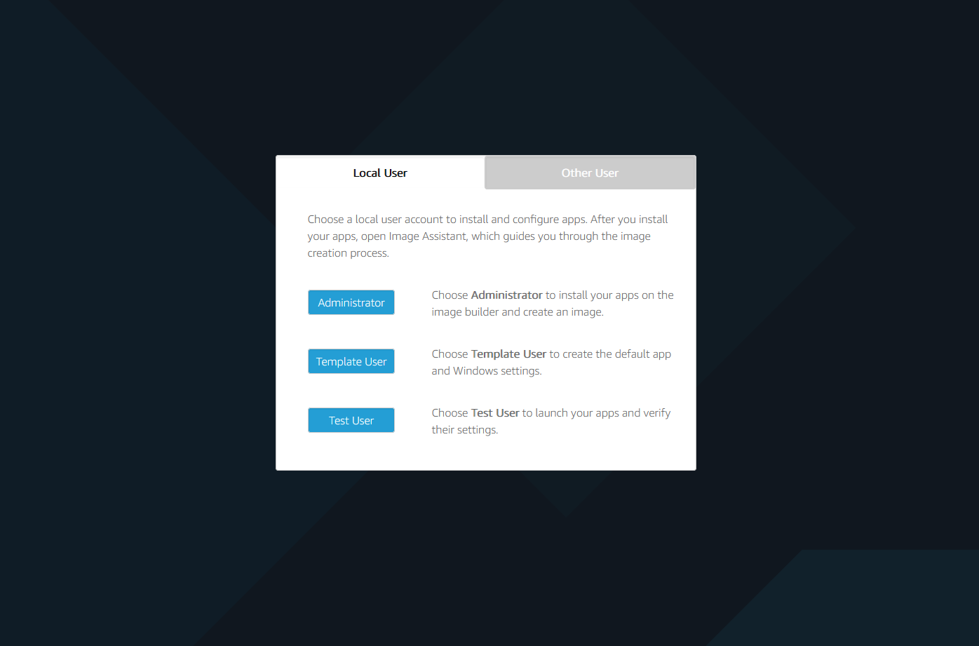 Image builder template user